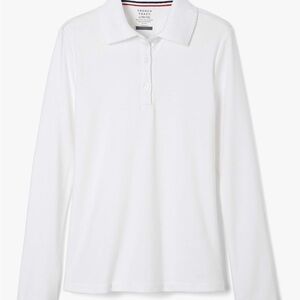 French Toast White Long Sleeve Polo